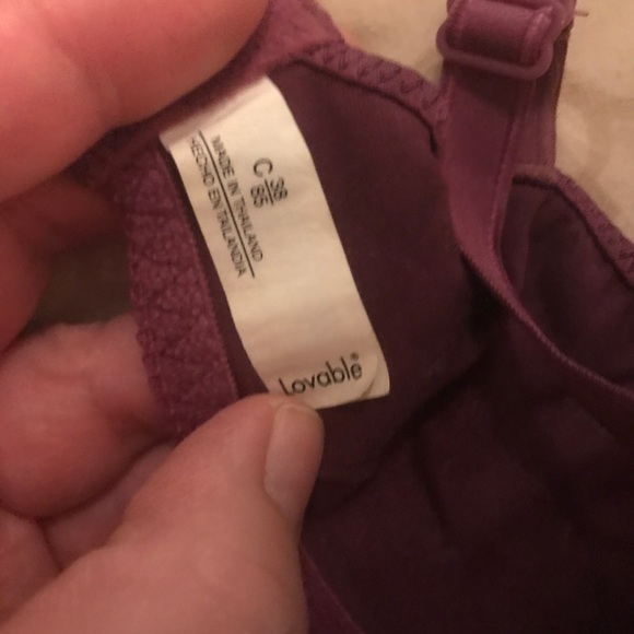 Size 38C burgundy bra - lacy look overlay&underwir - Picture 2 of 4
